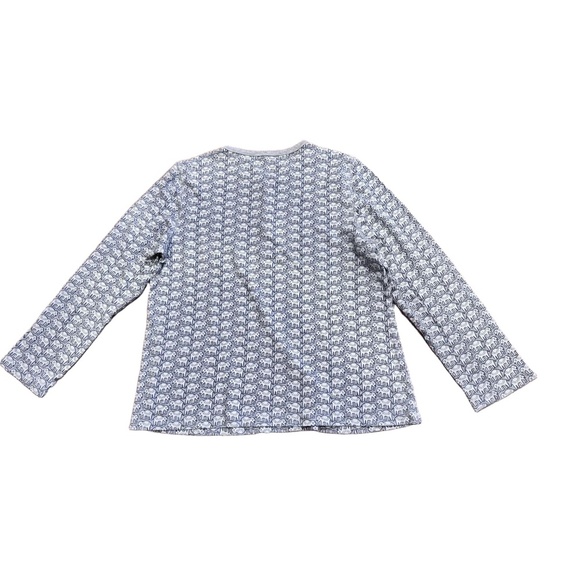 Roller Rabbit Elephant Pattern Henley Long Sleeve Shirt Small Ecclectic Boho - Picture 6 of 6